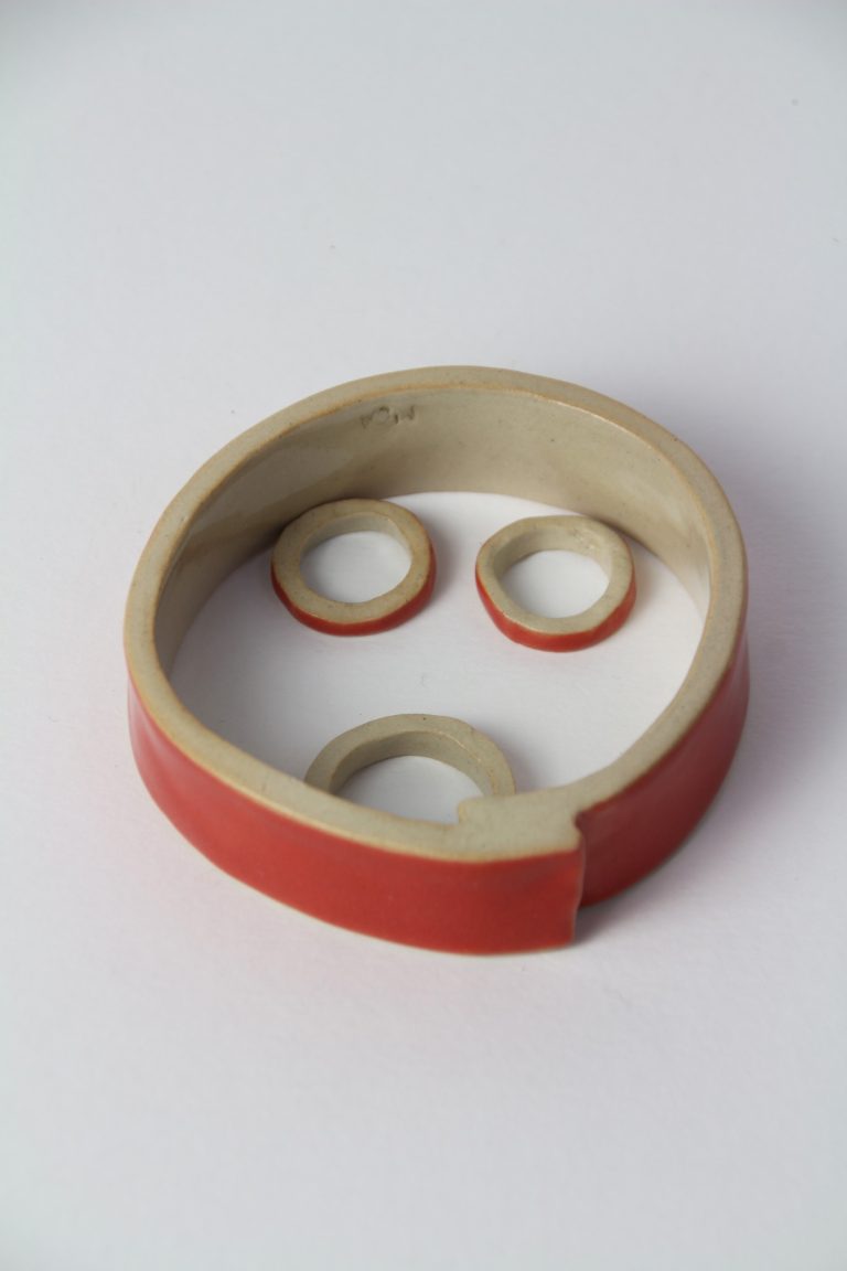 ceramic bracelet with ring and earring hangers